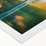 Art deco poster of the Everglades featuring teal and orange sunset hues on rolled canvas, suitable for dining room decor.