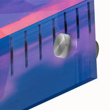 Acrylic print of a large abstract depiction of the Florida Keys in muted oceanic tones, suitable for dining room art.