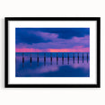 Extra large abstract art print of the Florida Keys in vibrant colors on a textured canvas, framed in black.