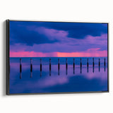 Black and white framed canvas of Florida Keys landscape, ideal for bedroom wall art.