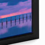 Framed canvas depicting a textured Florida Keys scenery in vibrant colors, ideal for living room decor.