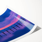 Extra large wall art featuring line art flowers, presented in soft pastel hues on a rolled print.