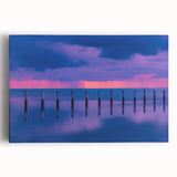 Black and white stretched canvas featuring a serene Florida Keys landscape, ideal for kitchen wall art.