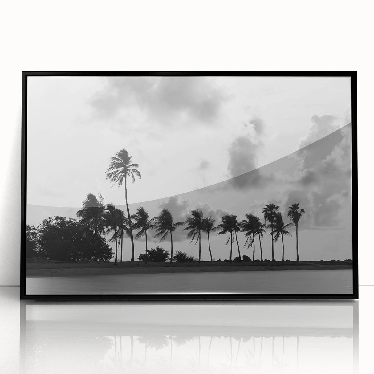 Large abstract wall art depicting the Miami skyline in vibrant colors on a black acrylic frame.