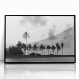 Large abstract wall art depicting the Miami skyline in vibrant colors on a black acrylic frame.