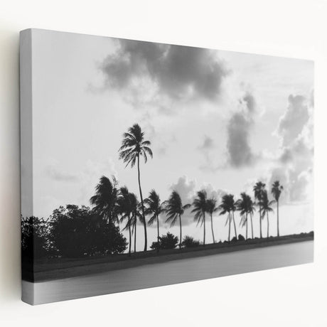 Large art depicting the Miami skyline in vibrant sunset colors on stretched canvas, suitable for kitchen wall art.