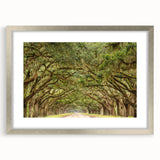 Textured abstract art print of Savannah scenery in muted earth tones on a framed silver canvas, suitable for bedroom decor.