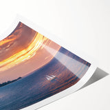 Extra large rolled print featuring line art flowers with vibrant green and pink tones, ideal for large living room wall art.