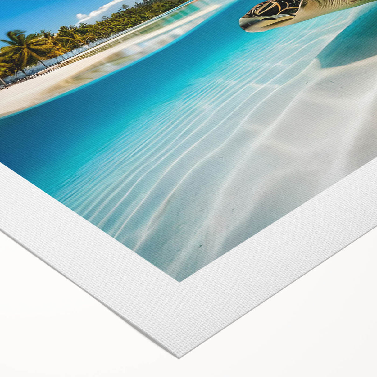 Art deco poster of Oahu, Hawaii with vibrant blue and green tones on rolled canvas, suitable for dining room decor.