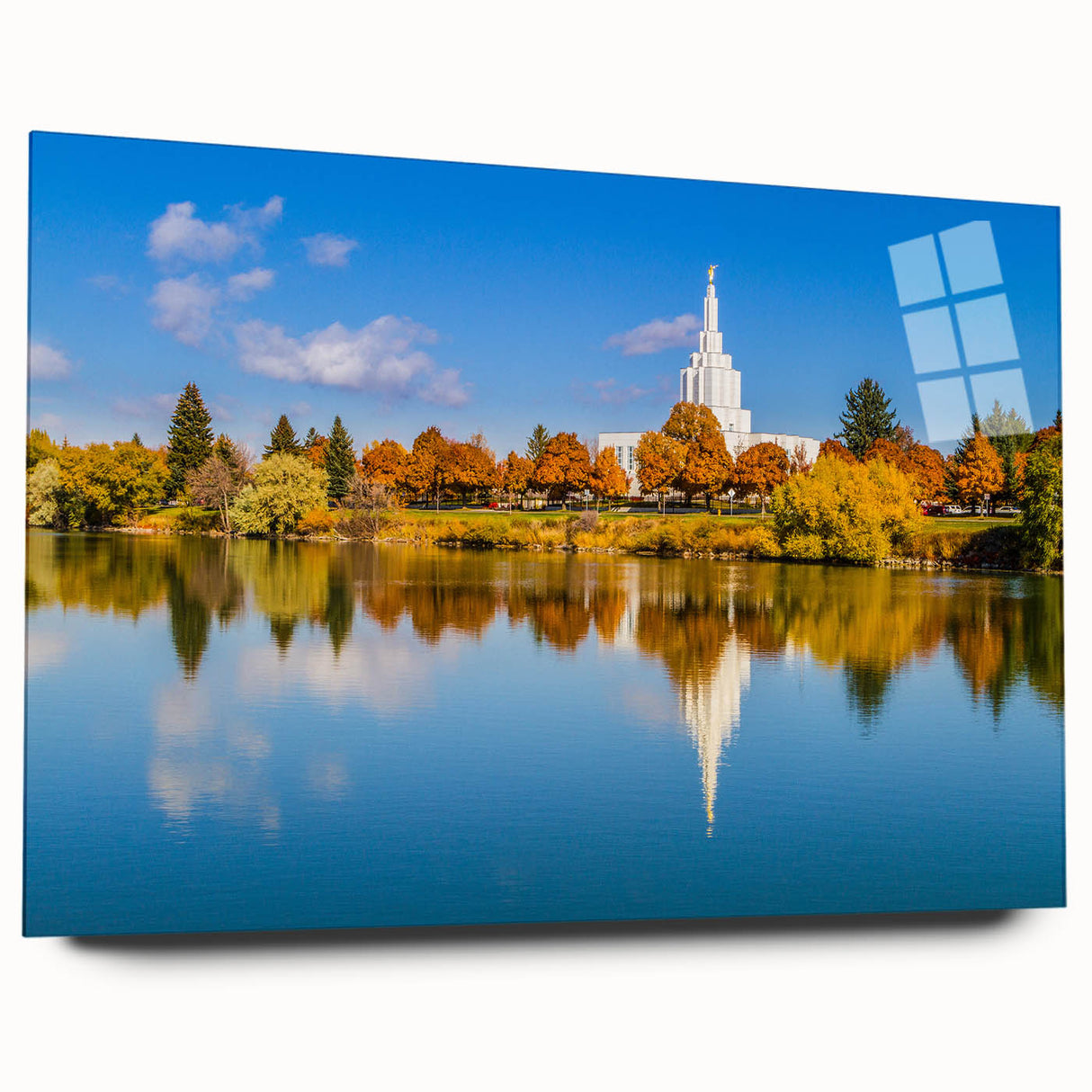 Large abstract wall art of Idaho scenery in muted earth tones on acrylic glass, suitable for bedroom or dining room decor.