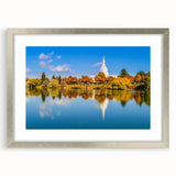 Textured art depicting abstract Idaho scenery in silver frame, ideal for bedroom wall decor.