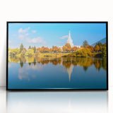 Large abstract wall art depicting a scenic Idaho landscape, in muted earth tones on a framed acrylic.