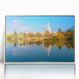 Modern art wall decor featuring Idaho scenery in acrylic, framed in white, ideal for nursery ambiance.