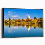 Black and white landscape art painting of Idaho scenery on a framed canvas, suitable for bedroom decor.