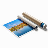 Extra large rolled print of Idaho scenery with vibrant floral accents.