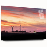 Large abstract wall art print of Iowa scenery on acrylic glass, featuring subdued earth tones.