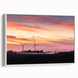 Vintage poster art of Iowa scenery on extra large framed canvas, featuring colorful art against a black background.