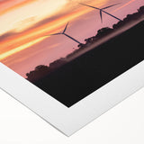 Art deco poster of an Iowa landscape in soft gray and blue tones on rolled canvas, ideal for dining room wall art.