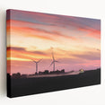 Side view of a stretched canvas featuring a serene Iowa landscape in soft green and blue tones.