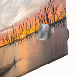 Large abstract wall art depicting a Kansas scenery in muted earth tones on acrylic glass, suited for dining room art.