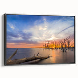 Black and white framed canvas featuring a vintage-style Kansas landscape, ideal for bedroom wall decor.