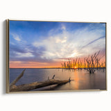 Framed canvas of a vintage-style Kansas landscape in muted earth tones, ideal for bedroom wall decor.
