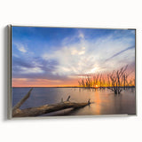 Landscape art painting of Kansas scenery, featuring muted earth tones on a framed canvas, ideal for office decor.