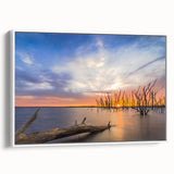 Vintage poster art of Kansas scenery in vibrant colors on a large framed canvas, ideal for living room decor.