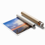 Extra large rolled print of a Kansas landscape with vibrant green and blue hues, suitable for classy bathroom wall art.
