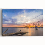 Black and white photo of a Kansas landscape on stretched canvas, ideal for kitchen wall art.