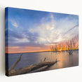 Scenic Kansas landscape on large stretched canvas with vivid greens and blues, ideal for kitchen wall art.