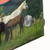 Large abstract wall art depicting Kentucky scenery in muted earth tones on acrylic glass, ideal for dining room ambiance.