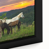 Extra large framed canvas of a textured Kentucky landscape in black with colorful art elements, ideal for living room decor.