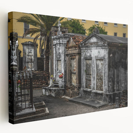 New Orleans cityscape in muted earth tones on a large stretched canvas, suitable for kitchen wall art.