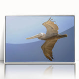 Art deco poster featuring a serene Louisiana landscape in pastel shades, framed in white acrylic.