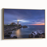 Framed canvas featuring a vintage-style landscape of Maine in muted gold and black tones, ideal for bedroom wall decor.