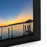 Extra large framed canvas of Annapolis, Maryland, featuring textured, colorful art on black background.