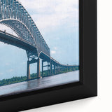 Framed canvas featuring a black textured depiction of the Baltimore skyline with colorful accents.