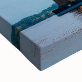 Black and white landscape art painting of Baltimore skyline on large stretched canvas, suitable for bedroom wall decor.