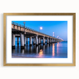 Abstract art print of Chesapeake Bay in textured gold frame, showcasing muted earth tones, ideal for living room decor.