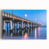 Black and white photographic print of Chesapeake Bay on stretched canvas, suitable for kitchen wall art.