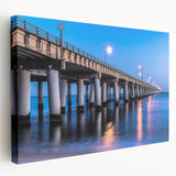 Chesapeake Bay landscape on large stretched canvas, featuring serene blue and green tones, ideal for kitchen wall art.