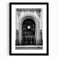Extra large abstract art print of Detroit skyline with vibrant, textured colors on a framed black mat.