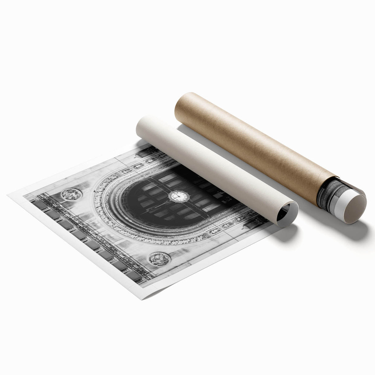 Extra large rolled print featuring a detailed floral art design.