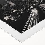 Art deco poster of Minneapolis skyline in muted blue tones on rolled canvas, suitable for dining room wall art.