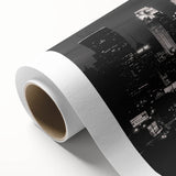 Art deco poster of Minneapolis skyline in pastel shades, rolled canvas, ideal for nursery wall art.