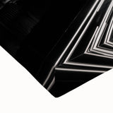 Black and white landscape art painting of Minneapolis skyline on large stretched canvas, suitable for bedroom wall art.