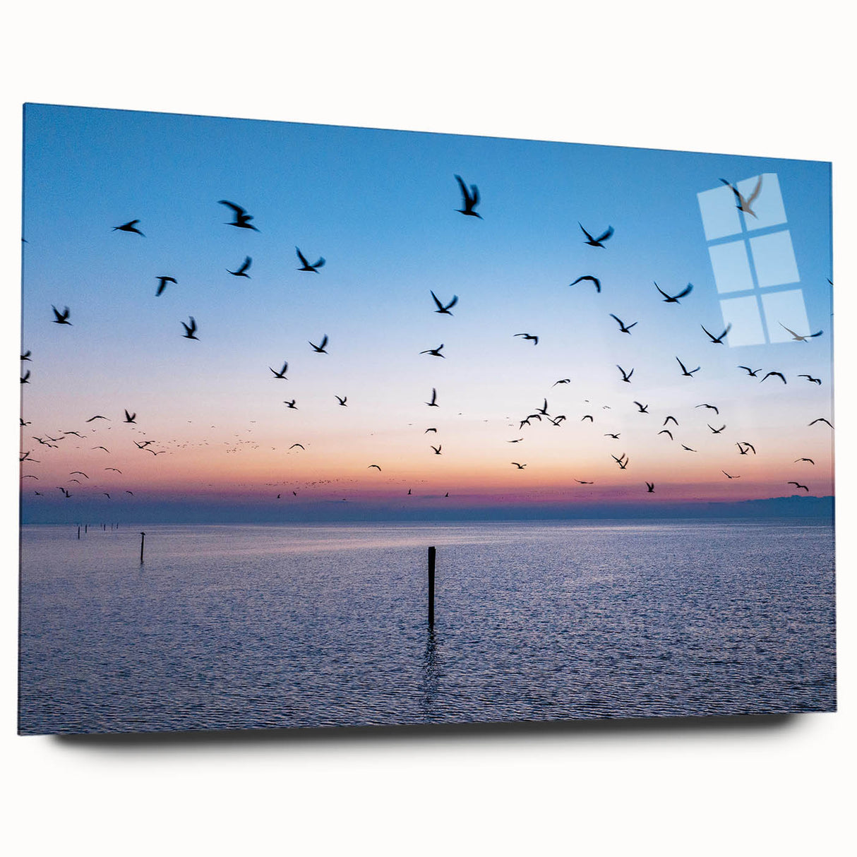 Large abstract wall art depicting the Mississippi scenery in muted earth tones on acrylic glass.