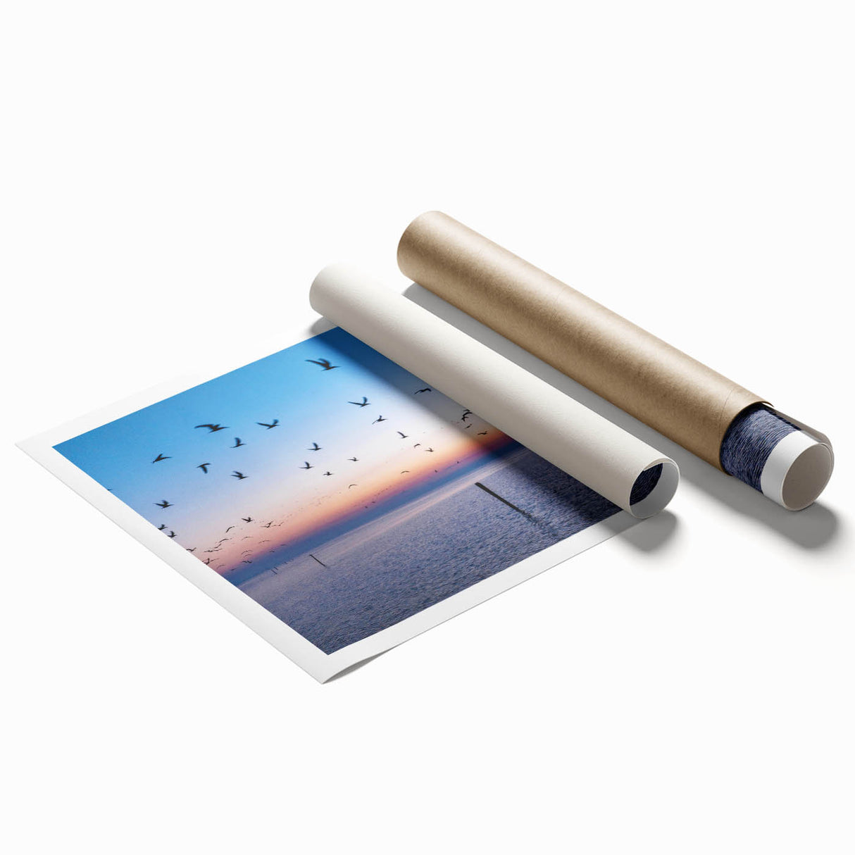 Extra large rolled print of a Mississippi scenery with vibrant floral elements, suitable as classy bathroom wall art.