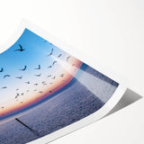 Extra large wall art featuring line art flowers in muted earth tones on a rolled canvas.